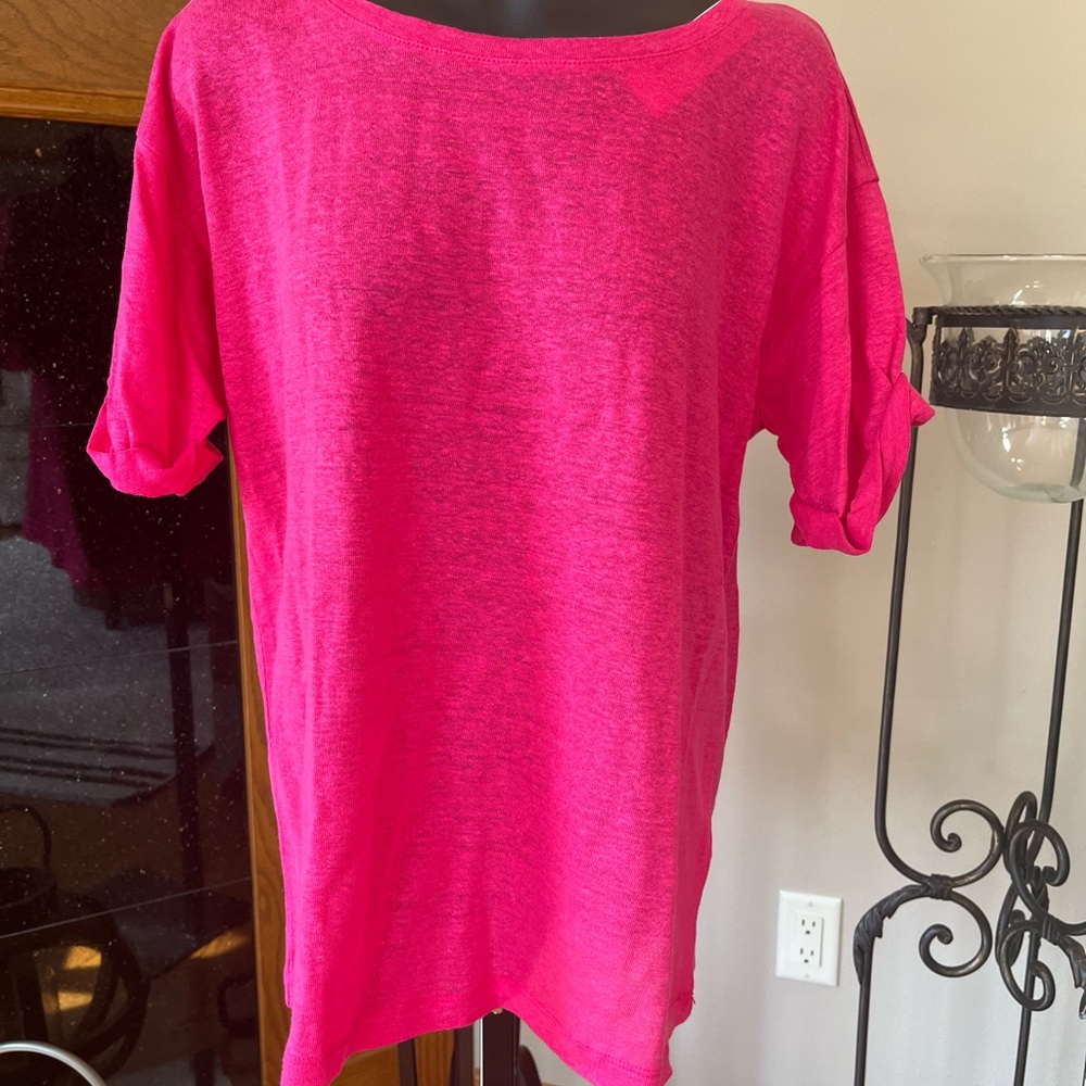 NWT Women's J. Crew Linen Pink Tee